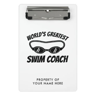 Cadeau-idee voor verjaardag van de beste zwemcoach mini klembord