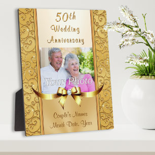 Cadeau-ideeën voor 50-jarig huwelijksjubileum, Gou Fotoplaat