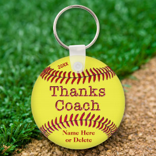 Cadeau-ideeën voor Softbalcoach met NAAM en JAAR Sleutelhanger