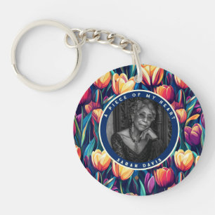 Cadeau-ideeën voor vintage foto's van tulpen sleutelhanger