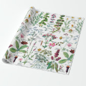 Cadeau Illustrations botaniques Papier d'enveloppement (Déroulé)