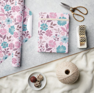 Cadeau Impression florale colorée - Rouleau de papier d'e