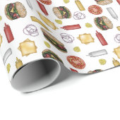 Cadeau Ingrédients Cheeseburger - Papier à envelopper bla (Coin rond)