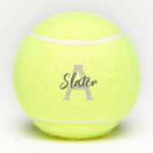 Cadeau initial personnalisé de balle de tennis Mon (Dos)