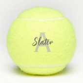 Cadeau initial personnalisé de balle de tennis Mon (Devant)
