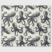 Cadeau Intriguant le papier d'emballage octopi (Plat)