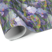 Cadeau Iris papier d'enveloppement de jardin à fleurs (Coin rond)