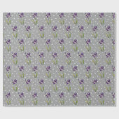Cadeau Iris violet sur papier d'enveloppement Pois (Plat)
