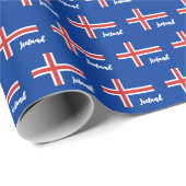 Cadeau Islande Papier à envelopper, Drapeau islandais pat (Coin rond)