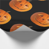 Cadeau Jack-O-Lanterns sur papier d'emballage noir (Coin)