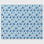 Cadeau Jacquard bleu Motif articles papier d'enveloppemen (Plat)