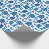 Cadeau Jacquard bleu Motif articles papier d'enveloppemen (Coin)