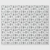 Cadeau Jacquard gris Motif articles Enveloppement papier (Plat)