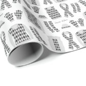 Cadeau Jacquard gris Motif articles Enveloppement papier (Coin rond)