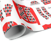 Cadeau Jacquard rouge Motif articles papier d'emballage - (Coin rond)