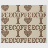 Cadeau J'adore le papier d'emballage de café (Plat)