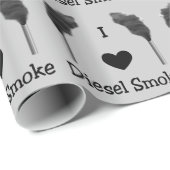 Cadeau J'adore le papier d'enveloppement de fumée diesel (Coin rond)