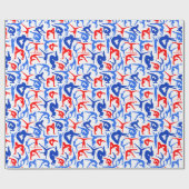 Cadeau J'AIME le rouge, le blanc et le bleu de papier (Plat)