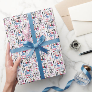 Cadeau J'aime l'impression de papier d'emballage de jour