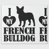 Cadeau J'Aime Mon Papier Français À Envelopper Pour Bulld (Plat)