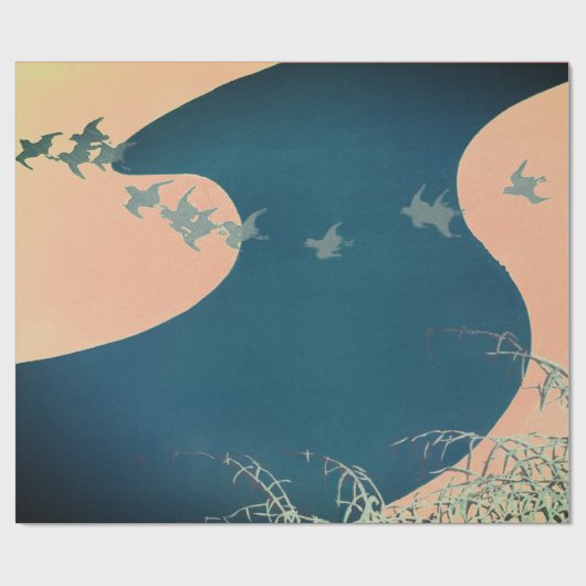 Cadeau JAPONAIS ABSTRAIT CROWS FLYING Papier (Plat)