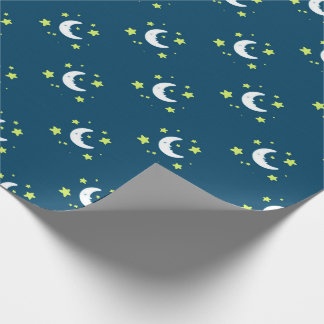 Cadeau Jaune de lune et d'étoiles sur le papier
