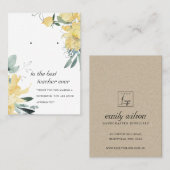 CADEAU JAUNE D'ENSEIGNANT FLORAL CARTE D'ÉCRAN (Devant / Derrière)