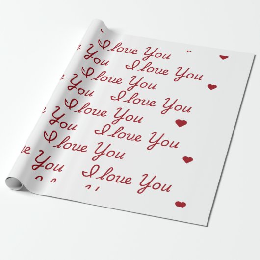 Cadeau Je T'Aime Envelopper Du Papier (Déroulé)