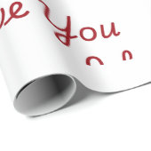 Cadeau Je T'Aime Envelopper Du Papier (Coin rond)