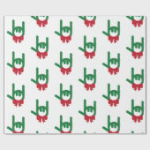 Cadeau Je t'aime Noël Wreath Wrapping Papier (Plat)