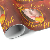 Cadeau Je t'aime papier d'emballage fait sur commande de (Coin rond)