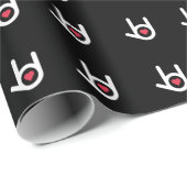 Cadeau Je t'aime Papier d'enveloppement noir (Coin rond)