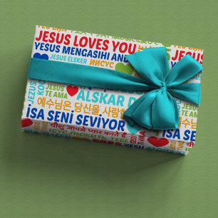 Cadeau Jésus vous aime Langues Envelopper le papier