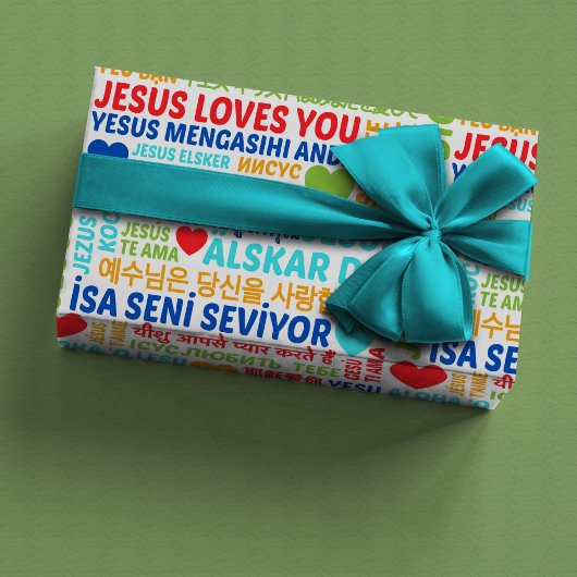Cadeau Jésus vous aime Langues Envelopper le papier