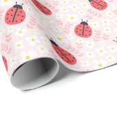 Cadeau Jeu de feuilles de papier d'enrobage de coccinelle (Coin rond)