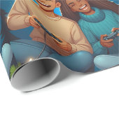 Cadeau Jeu de Noël - Papier d'enveloppement de Noël (Coin rond)