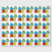 Cadeau Jigsaw Puzzle Pièces Design Papier d'enveloppement (Plat)