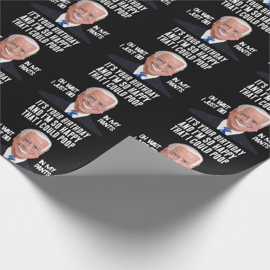 CADEAU JOE BIDEN FUNNY BIRTHDAY POOP WRAPPER PAPIER (Coin)