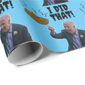 CADEAU JOE BIDEN FUNNY POOP CHRISTMAS WRAPPER PAPIER (Coin rond)