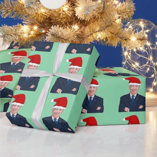 CADEAU JOE BIDEN PORTANT SANTA HAT WRAPPING PAPIER (Vacances)
