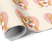 Cadeau joli corgi papier (Coin rond)