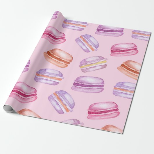 Cadeau Joli Macarons imprimé papier d'emballage (Déroulé)