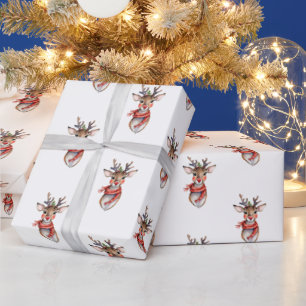 Cadeau Joli papier à motifs de rennes de Rudolph pour les