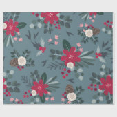 Cadeau Joli papier de Noël floral (Plat)