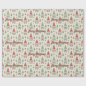 Cadeau Joli papier d'emballage à motif de gnome de Noël (Plat)