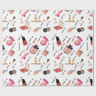 Cadeau Joli papier d'emballage à motif de maquillage et d