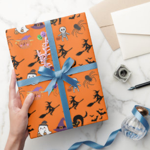 Cadeau Joli papier d'emballage à motif Halloween
