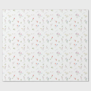 Cadeau Joli papier d'emballage de fleurs à l'aquarelle