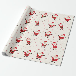 Cadeau Joli papier d'emballage de Noël Père Noël Rétro