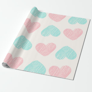 Cadeau Joli papier d'emballage en forme de cœur